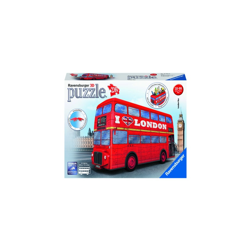 PUZZLE 3D AUTOBUZ LONDRA, 216 PIESE - RAVENSBURGER (RVS3D12534) - Libelula Vesela - Jucarii