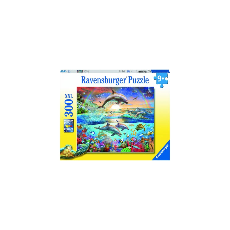 PUZZLE PARADISUL DELFINILOR, 300 PIESE - RAVENSBURGER (RVSPC12895) - Libelula Vesela - Jucarii