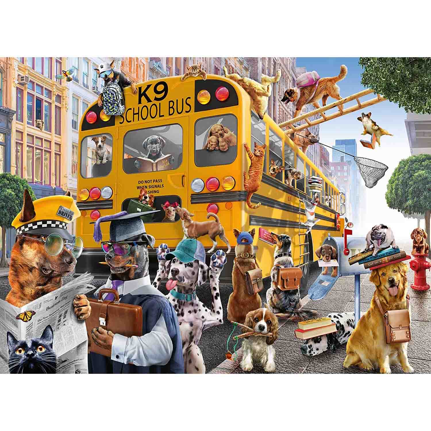 PUZZLE AUTOBUZUL SCOLAR AL ANIMALELOR, 150 PIESE - RAVENSBURGER (RVSPC12974) - Libelula Vesela - Jucarii