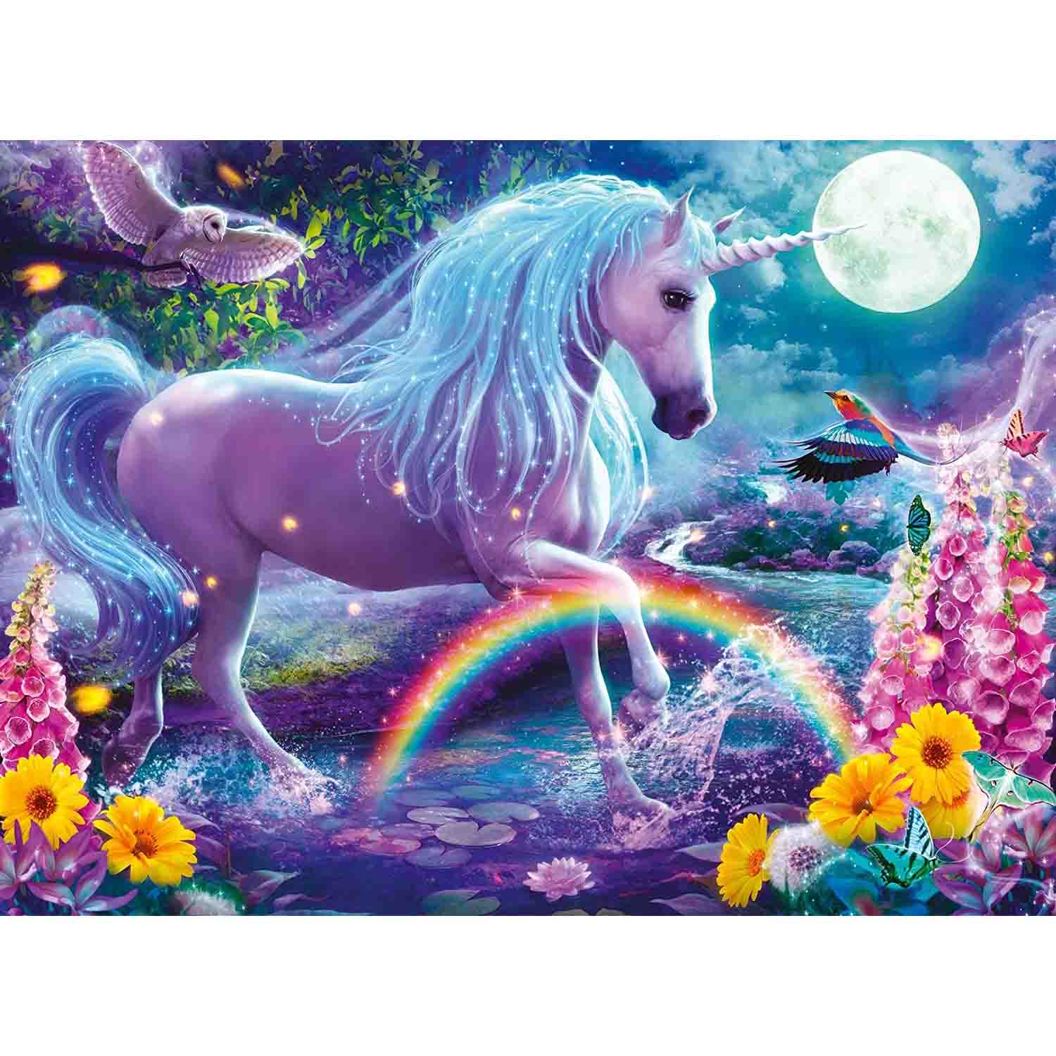 PUZZLE CU SCLIPICI UNICORN, 100 PIESE - RAVENSBURGER (RVSPC12980) - Libelula Vesela - Jucarii