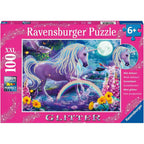 PUZZLE CU SCLIPICI UNICORN, 100 PIESE - RAVENSBURGER (RVSPC12980) - Libelula Vesela - Jucarii