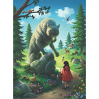 PUZZLE SCUFITA ROSIE SI LUPUL, 100 PIESE GLITTER - RAVENSBURGER (RVSPC12988) - Libelula Vesela - Jucarii
