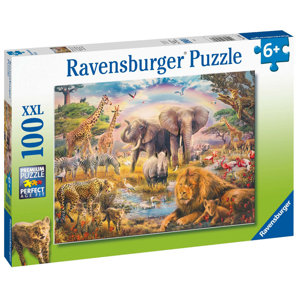 PUZZLE ANIMALE IN SALBATICIE, 100 PIESE - RAVENSBURGER (RVSPC13284) - Libelula Vesela - Jucarii
