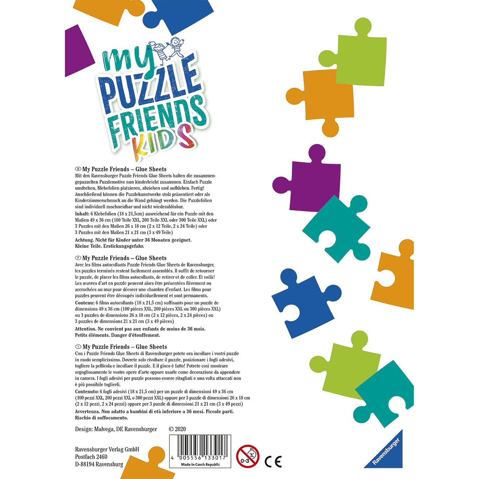 FOLII CU LIPICI PENTRU PUZZLE - RAVENSBURGER (RVSPA13301) - Libelula Vesela - Jucarii