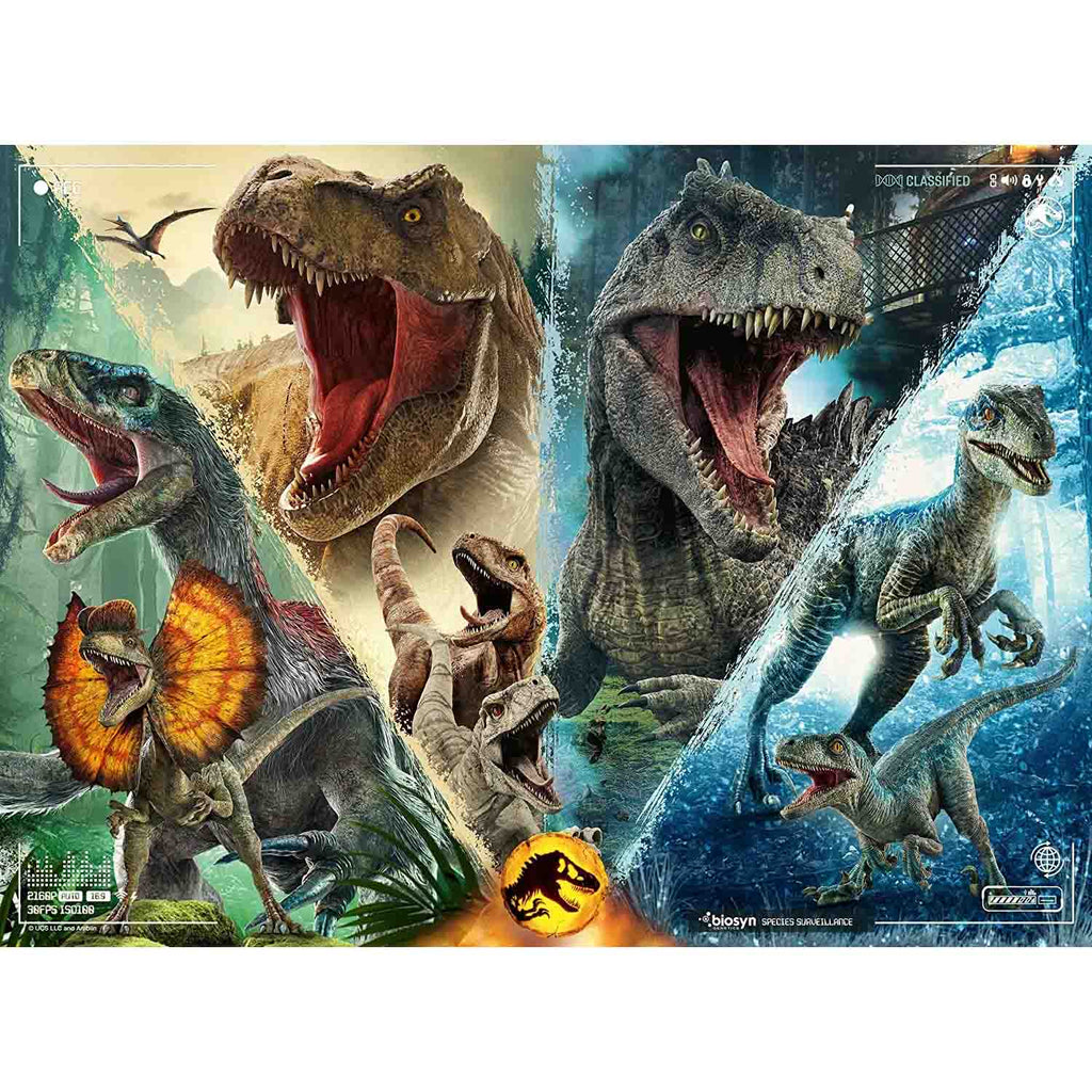 PUZZLE DOMINATIA JURASSIC WORLD, 100 PIESE - RAVENSBURGER (RVSPC13341) - Libelula Vesela - Jucarii