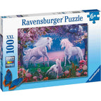 PUZZLE UNICORNI ALBI, 100 PIESE - RAVENSBURGER (RVSPC13347) - Libelula Vesela - Jucarii