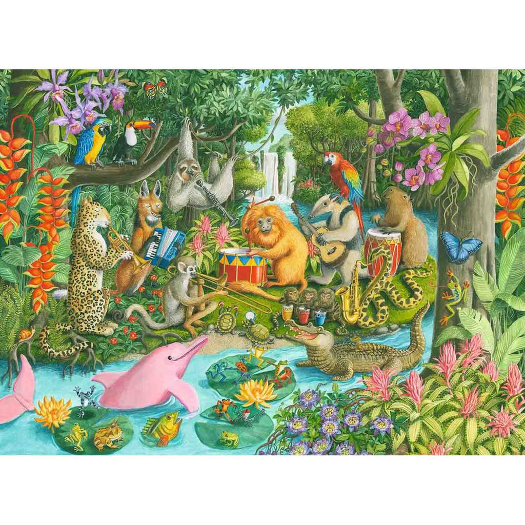 PUZZLE TRUPA DE MUZICA A ANIMALELOR, 100 PIESE - RAVENSBURGER (RVSPC13367) - Libelula Vesela - Jucarii