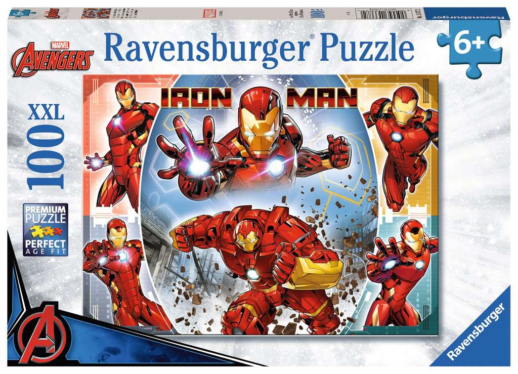 PUZZLE AVENGERS IRON MAN, 100 PIESE - RAVENSBURGER (RVSPC13377) - Libelula Vesela - Jucarii