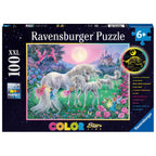 PUZZLE UNICORNI LA LUMINA LUNII, 100 PIESE STARLINE - RAVENSBURGER (RVSPC13670) - Libelula Vesela - Jucarii