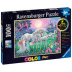 PUZZLE UNICORNI LA LUMINA LUNII, 100 PIESE STARLINE - RAVENSBURGER (RVSPC13670) - Libelula Vesela - Jucarii