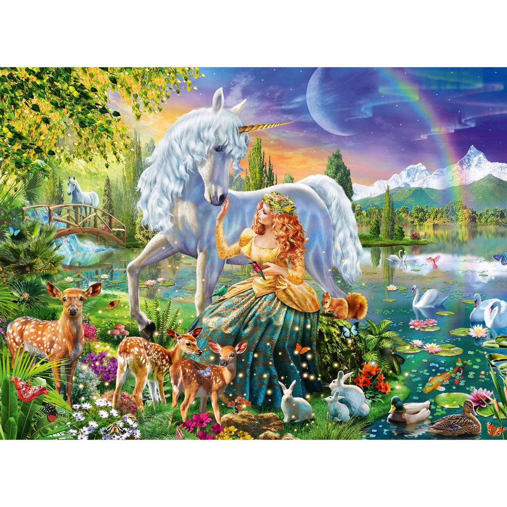 PUZZLE PRINTESA SI UNICORN, 200 PIESE STARLINE - RAVENSBURGER (RVSPC13673) - Libelula Vesela - Jucarii