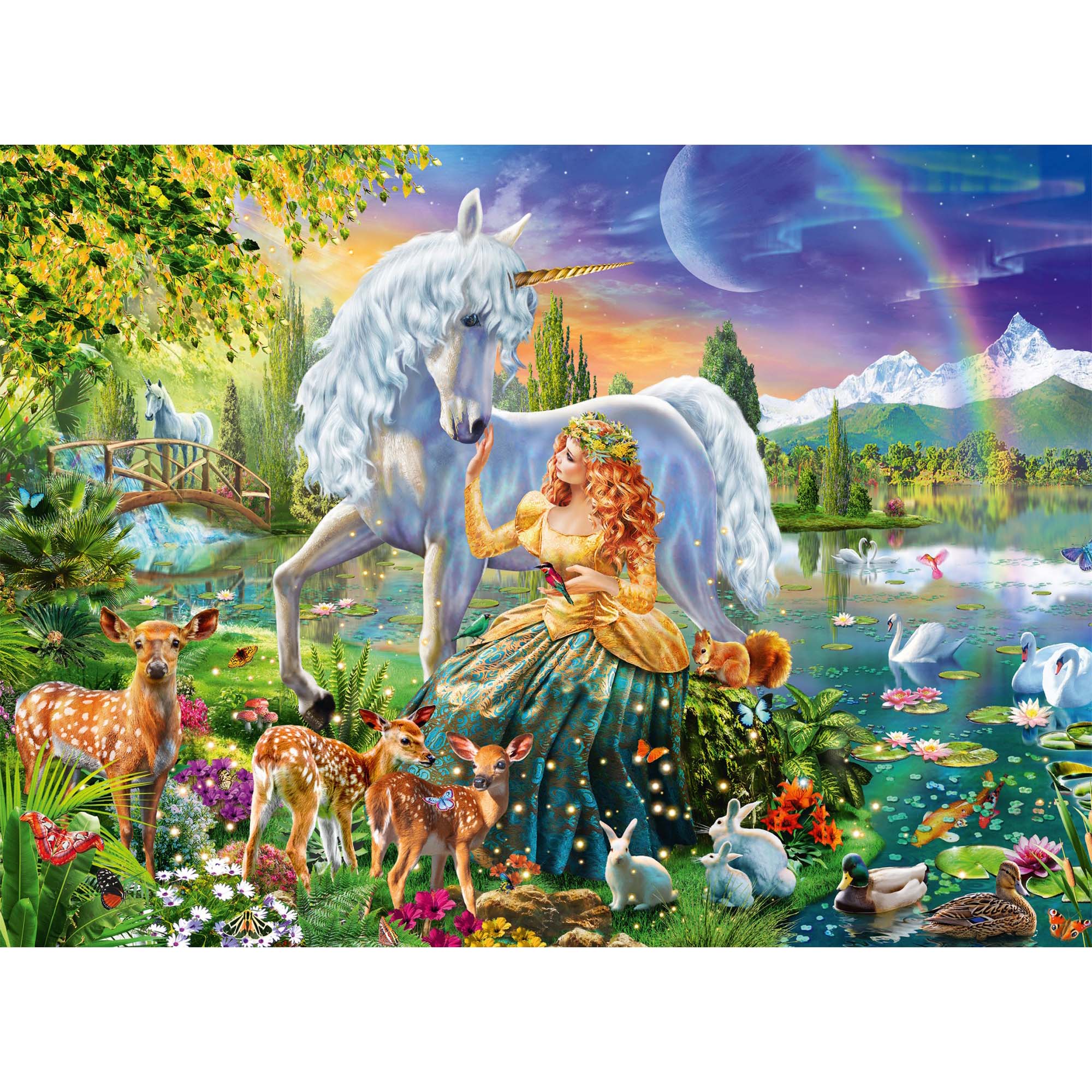 PUZZLE PRINTESA SI UNICORN, 200 PIESE STARLINE - RAVENSBURGER (RVSPC13673) - Libelula Vesela - Jucarii