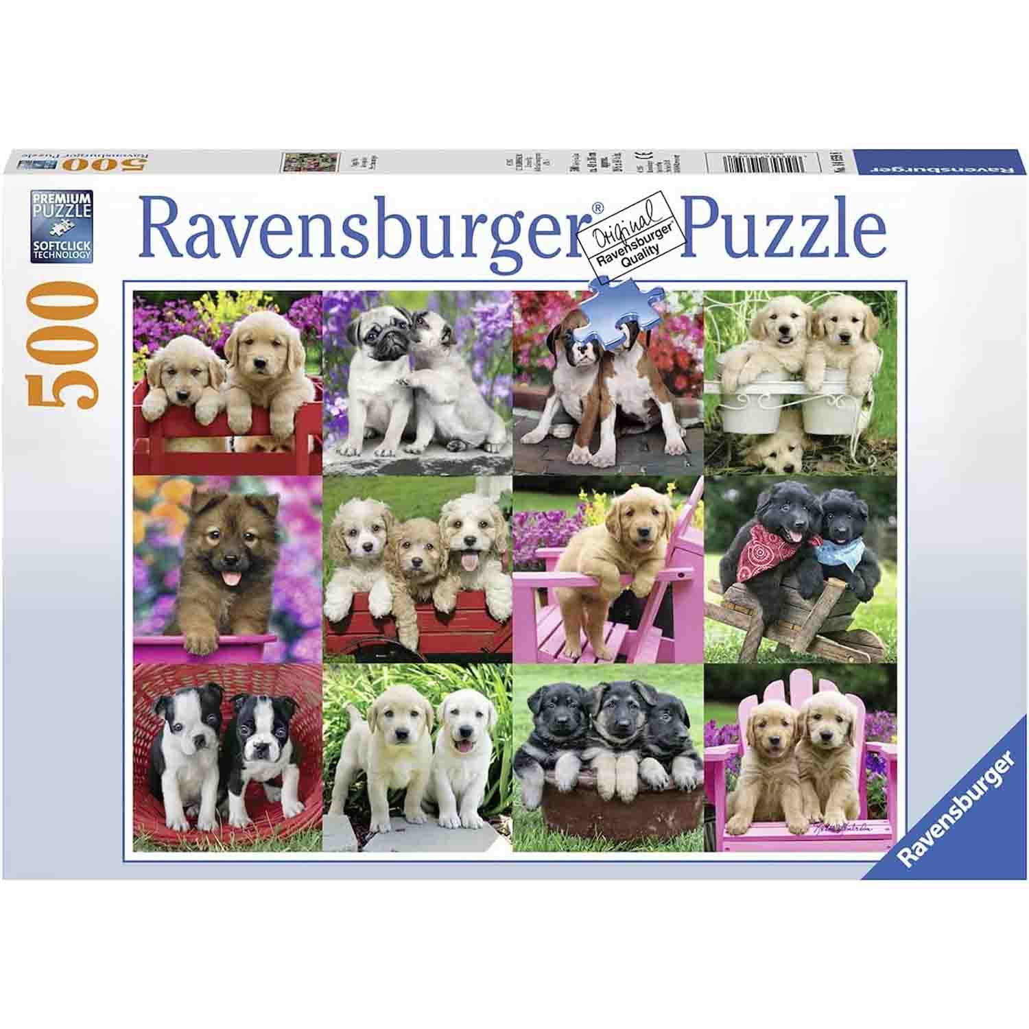 PUZZLE CATELUSI, 500 PIESE - RAVENSBURGER (RVSPA14659) - Libelula Vesela - Jucarii