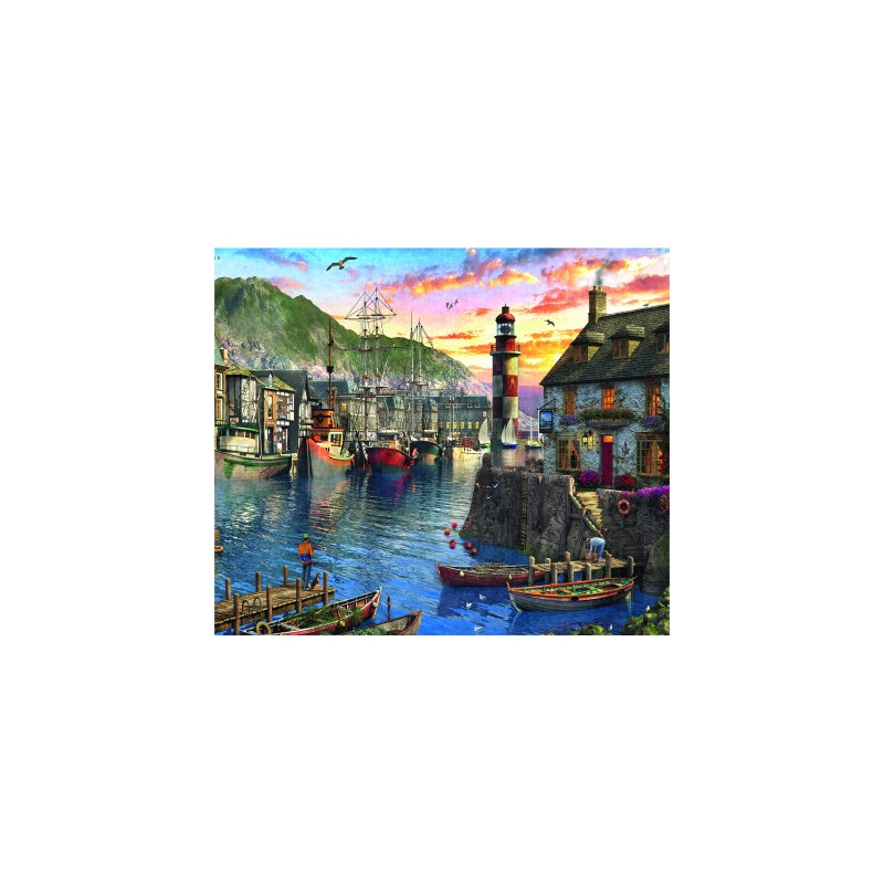 PUZZLE PORT LA RASARIT, 500 PIESE - RAVENSBURGER (RVSPA15045) - Libelula Vesela - Jucarii