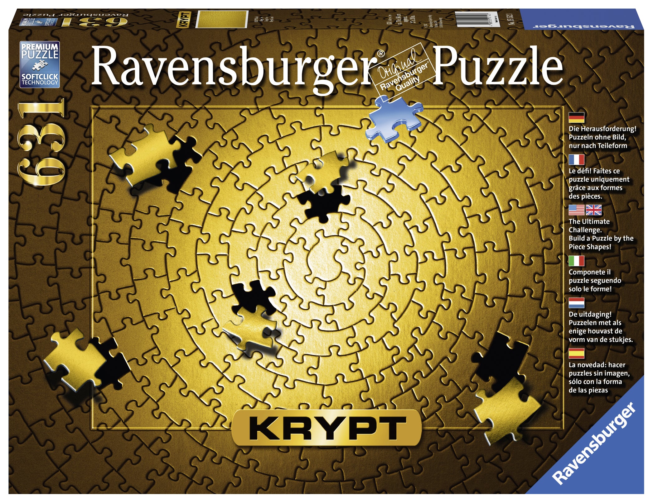 PUZZLE KRYPT, 631 PIESE - RAVENSBURGER (RVSPA15152) - Libelula Vesela - Jucarii