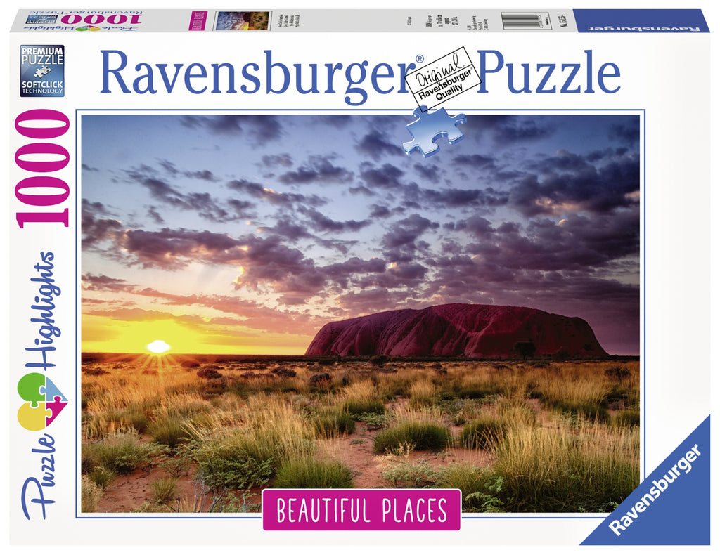 PUZZLE MUNTELE ULURU, 1000 PIESE - RAVENSBURGER (RVSPA15155) - Libelula Vesela - Jucarii