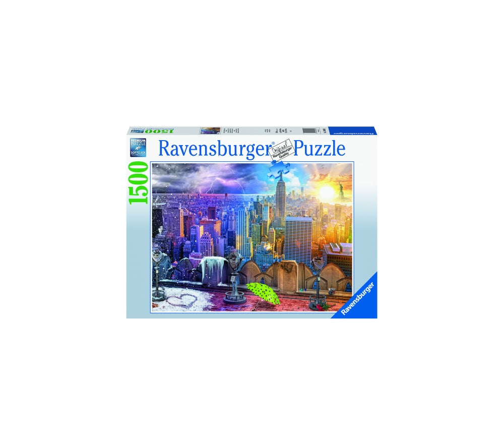 PUZZLE 4 ANOTIMPURI NEW YORK, 1500 PIESE - RAVENSBURGER (RVSPA16008) - Libelula Vesela - Jucarii