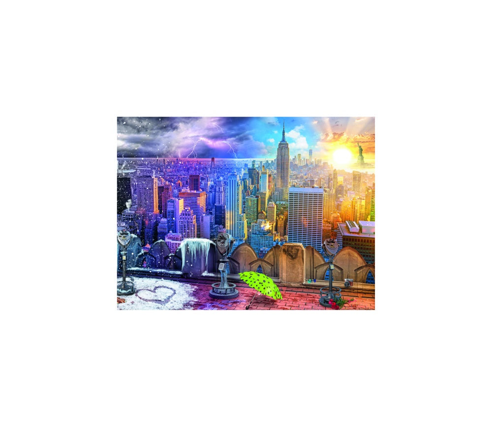 PUZZLE 4 ANOTIMPURI NEW YORK, 1500 PIESE - RAVENSBURGER (RVSPA16008) - Libelula Vesela - Jucarii