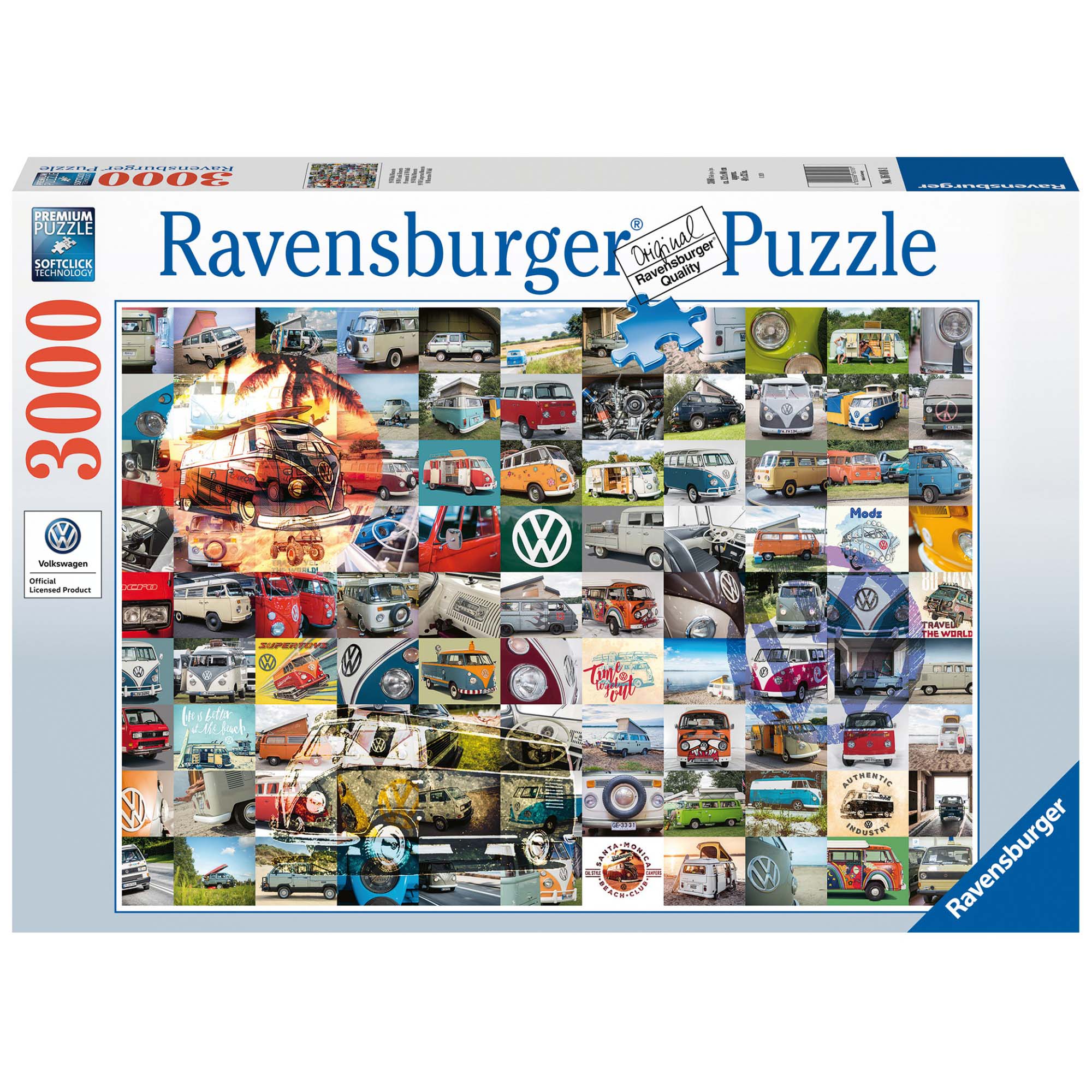 PUZZLE 99 MOMENTE CU VOLKSWAGEN, 3000 PIESE - RAVENSBURGER (RVSPA16018) - Libelula Vesela - Jucarii