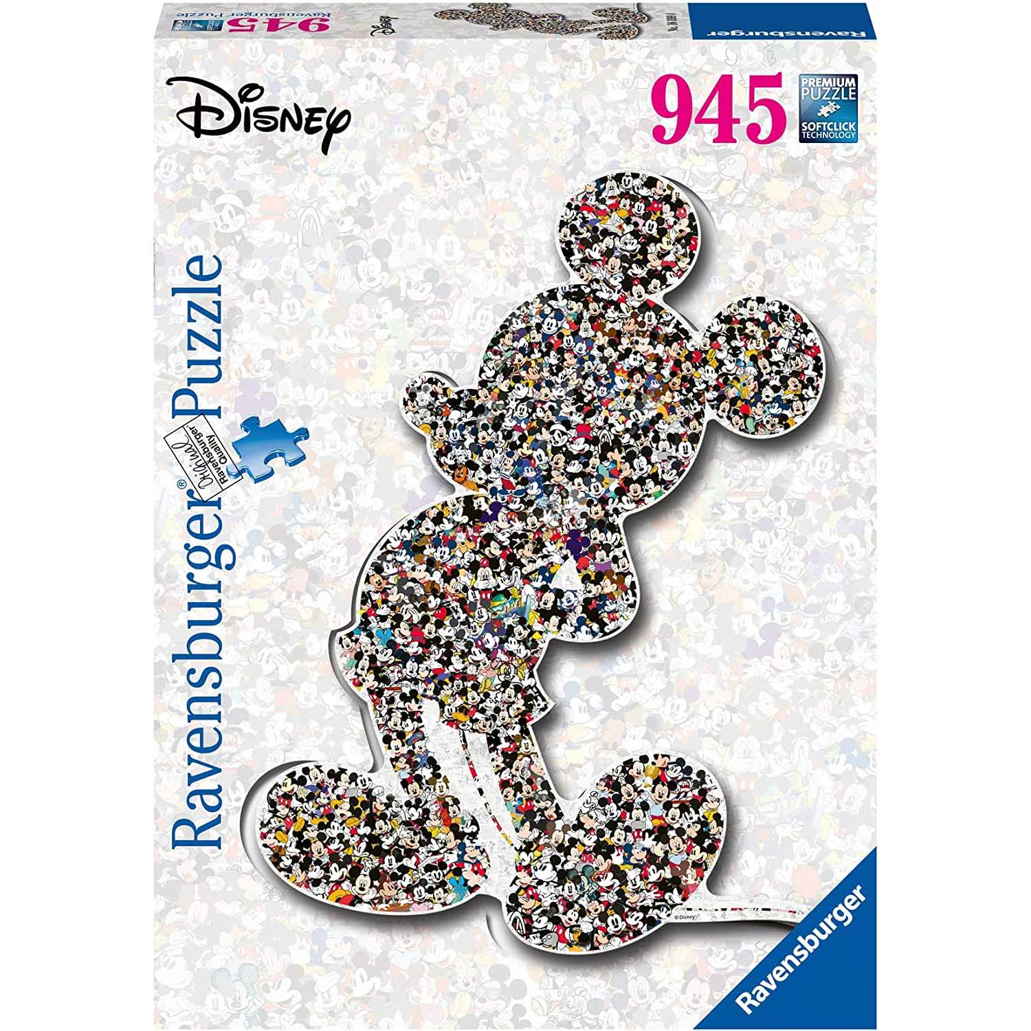 PUZZLE CONTUR MICKEY MOUSE, 937 PIESE - RAVENSBURGER (RVSPA16099) - Libelula Vesela - Jucarii