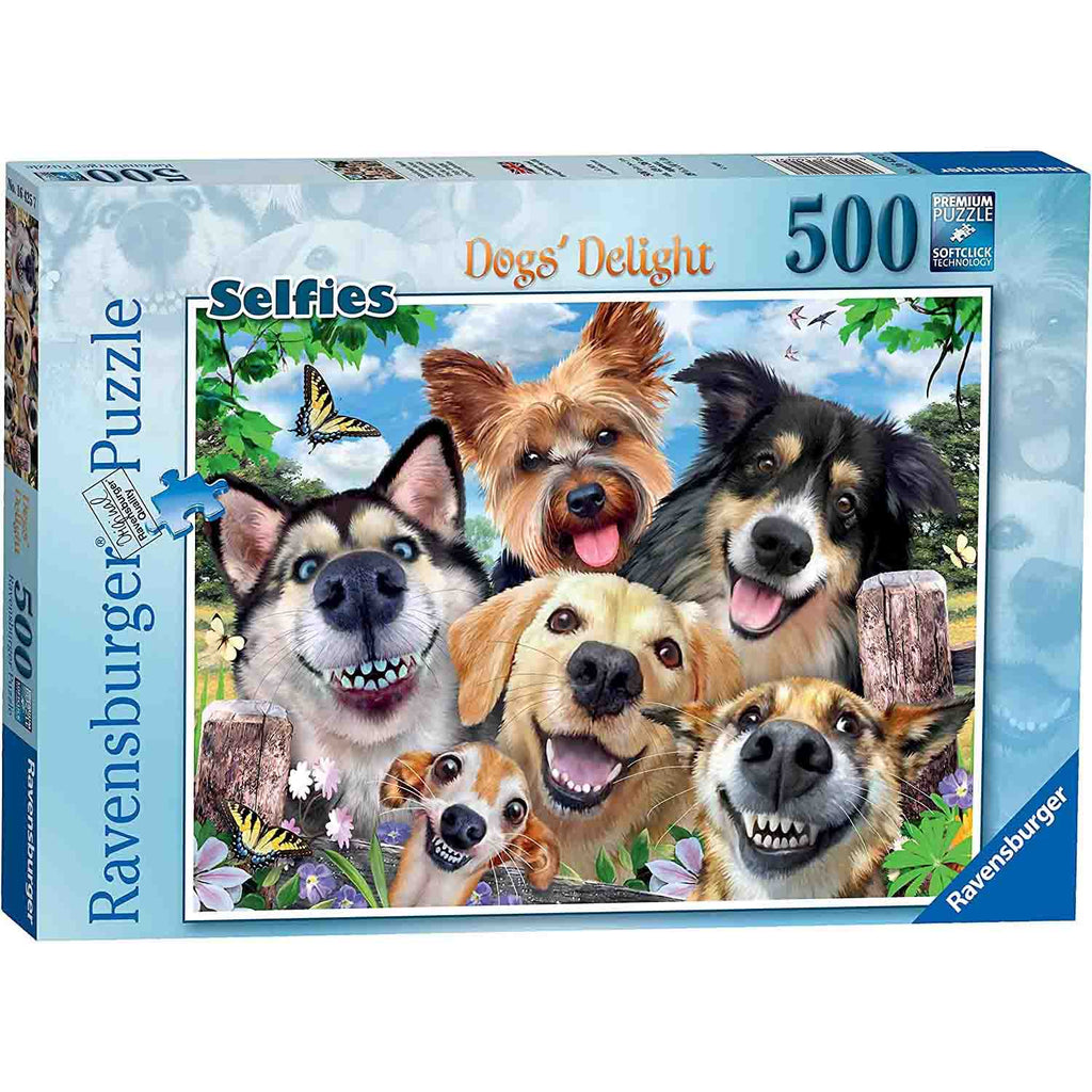 PUZZLE SELFIE CU CATELUSI, 500 PIESE - RAVENSBURGER (RVSPA16425) - Libelula Vesela - Jucarii