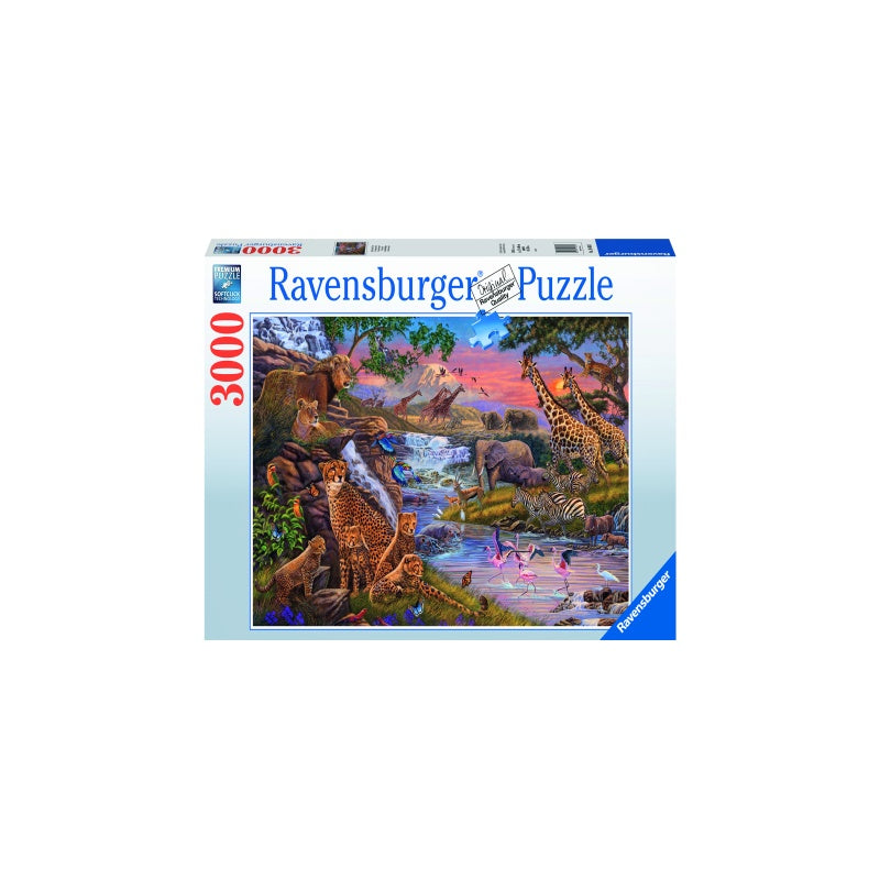 PUZZLE ANIMALE SALBATICE LA RAU, 3000 PIESE - RAVENSBURGER (RVSPA16465) - Libelula Vesela - Jucarii