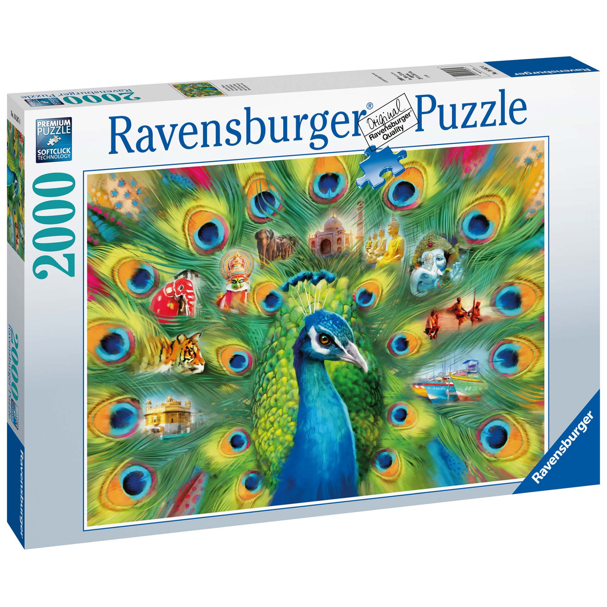PUZZLE PAUN, 2000 PIESE - RAVENSBURGER (RVSPA16567) - Libelula Vesela - Jucarii