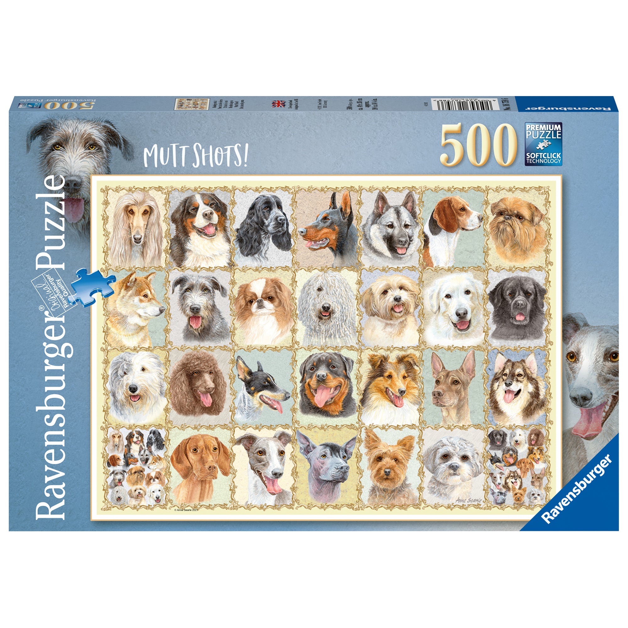 PUZZLE PORTRETE DE CAINI, 500 PIESE - RAVENSBURGER (RVSPA16758) - Libelula Vesela - Jucarii