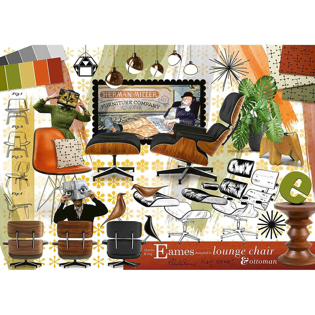 PUZZLE EAMES DESIGN CLASIC, 1000 PIESE - RAVENSBURGER (RVSPA16899) - Libelula Vesela - Jucarii