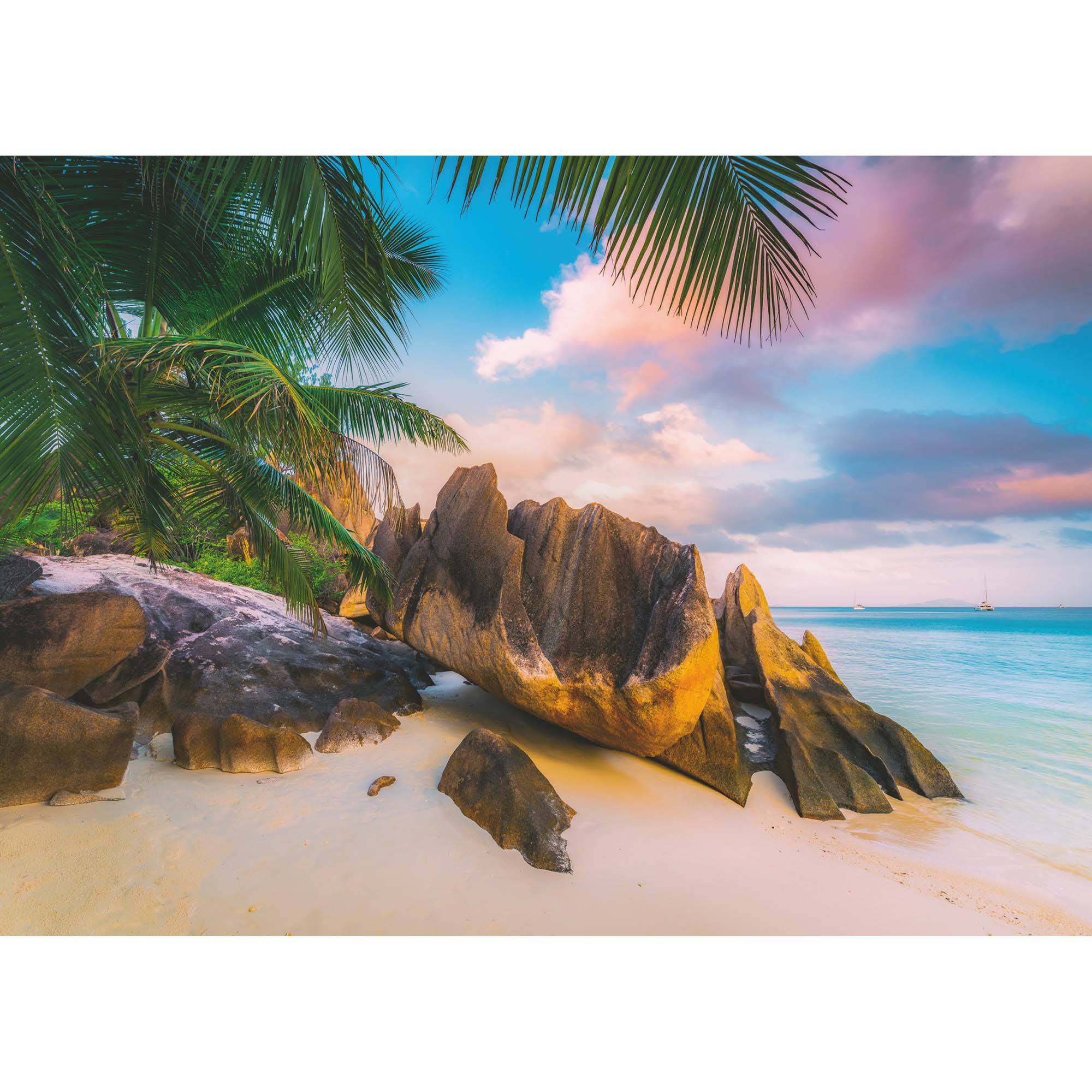 PUZZLE PARADISUL DIN SEYCHELLES, 1000 PIESE - RAVENSBURGER (RVSPA16907) - Libelula Vesela - Jucarii