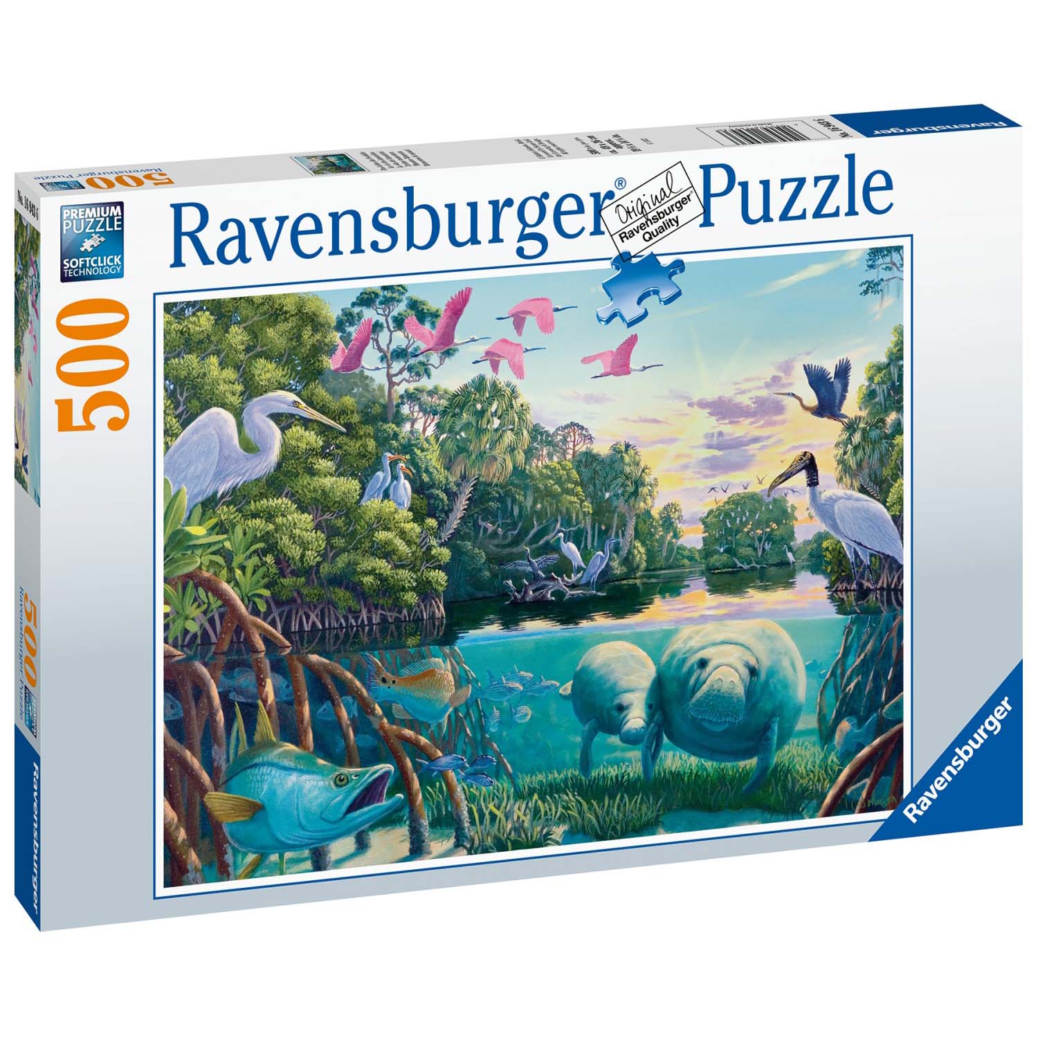 PUZZLE LAMANTINI, 500 PIESE - RAVENSBURGER (RVSPA16943) - Libelula Vesela - Jucarii