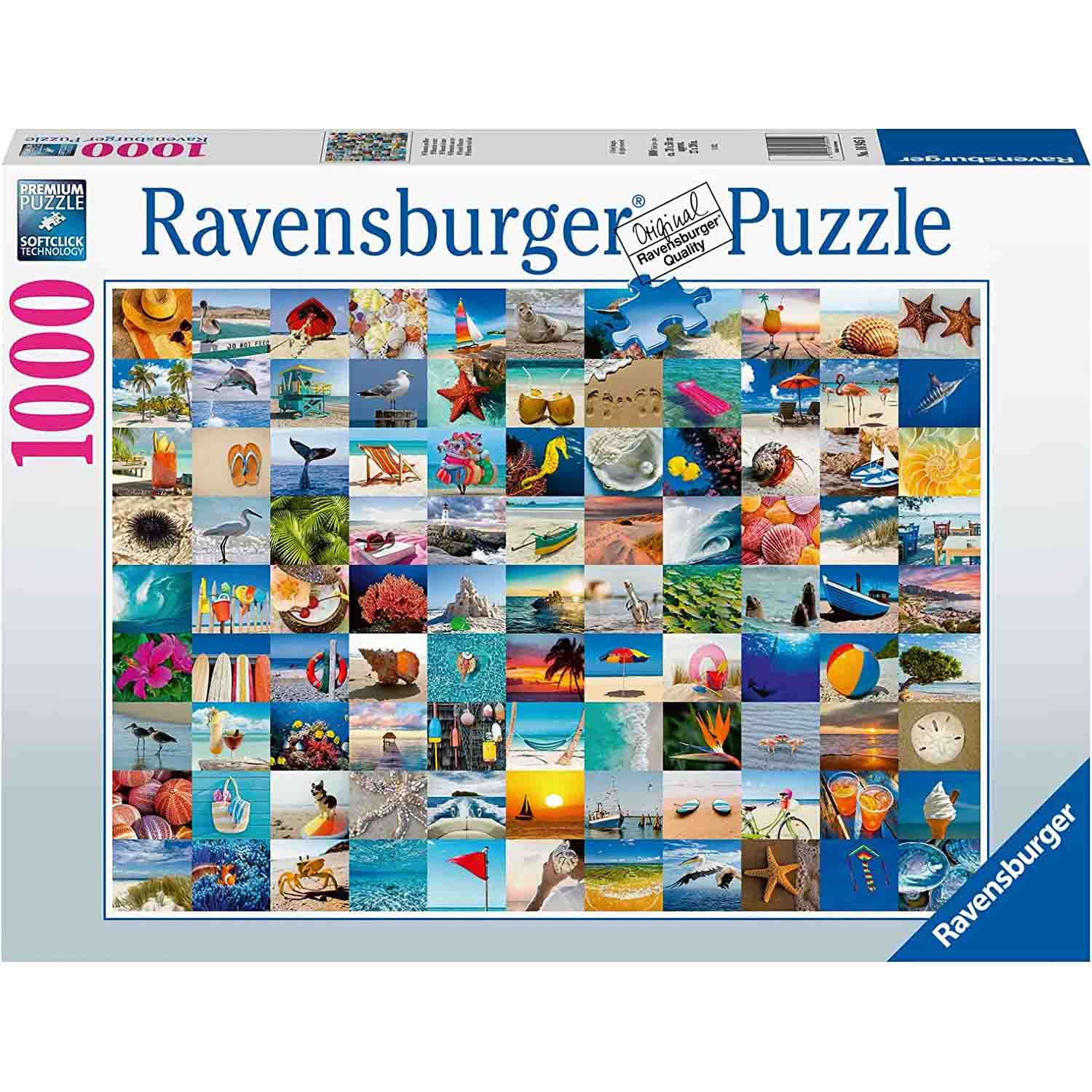 PUZZLE 99 DE CLIPE PETRECUTE LA MARE, 1000 PIESE - RAVENSBURGER (RVSPA16945) - Libelula Vesela - Jucarii