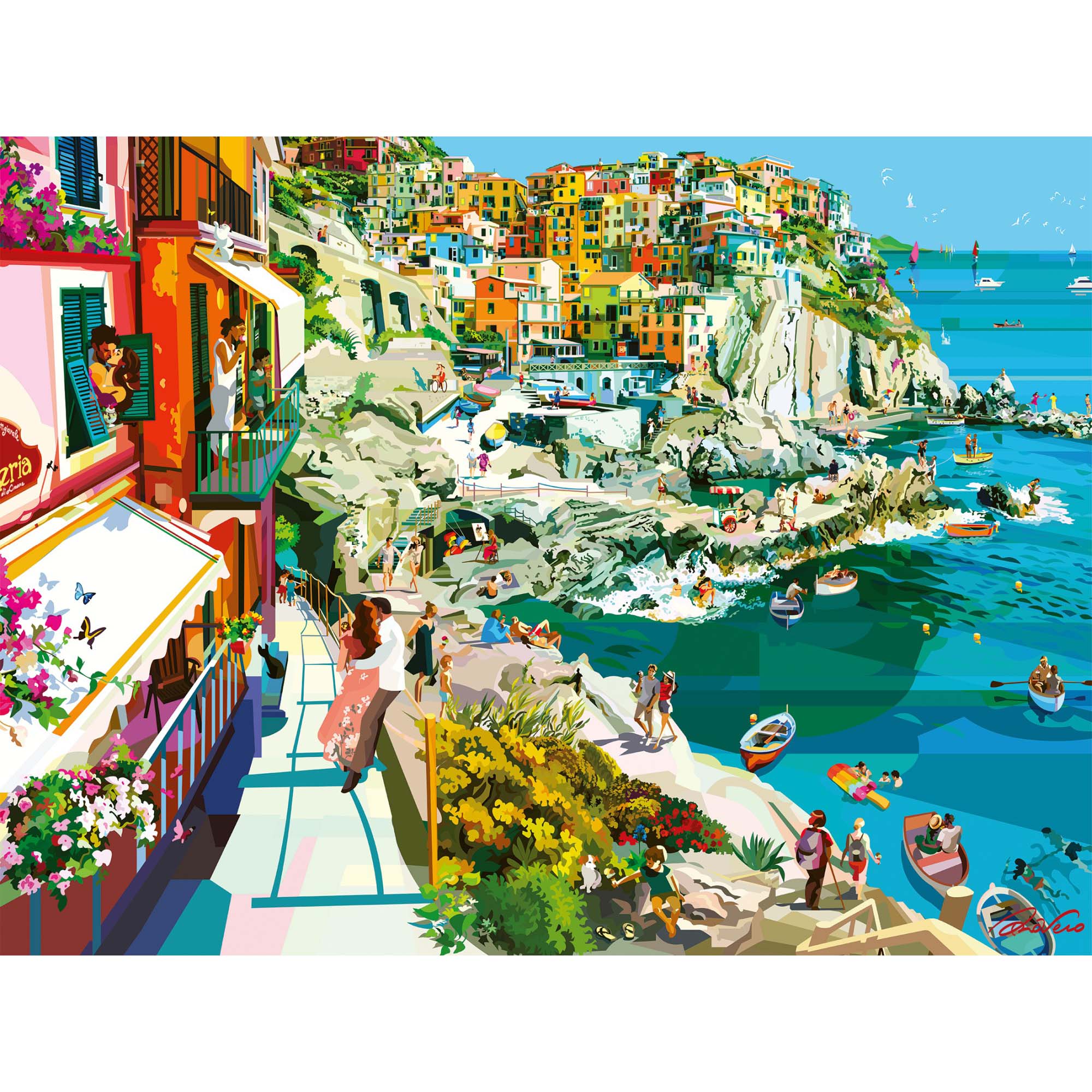 PUZZLE ROMANTISM IN CINQUE TERRE, 1500 PIESE - RAVENSBURGER (RVSPA16953) - Libelula Vesela - Jucarii