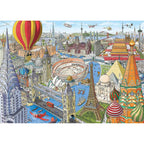 PUZZLE OCOLUL PAMANTULUI IN 80 DE ZILE, 1000 PIESE - RAVENSBURGER (RVSPA16961) - Libelula Vesela - Jucarii
