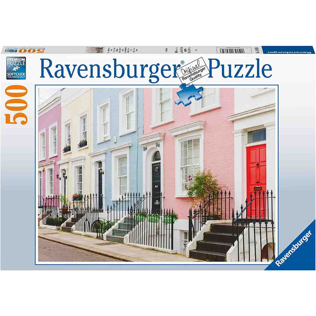 PUZZLE CASE COLORATE, 500 PIESE - RAVENSBURGER (RVSPA16985) - Libelula Vesela - Jucarii