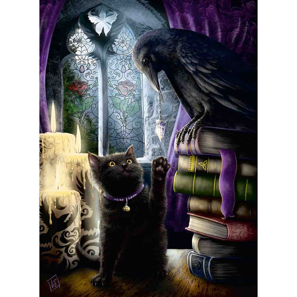 PUZZLE PISICA NEAGRA SI CORB, 500 PIESE - RAVENSBURGER (RVSPA16987) - Libelula Vesela - Jucarii