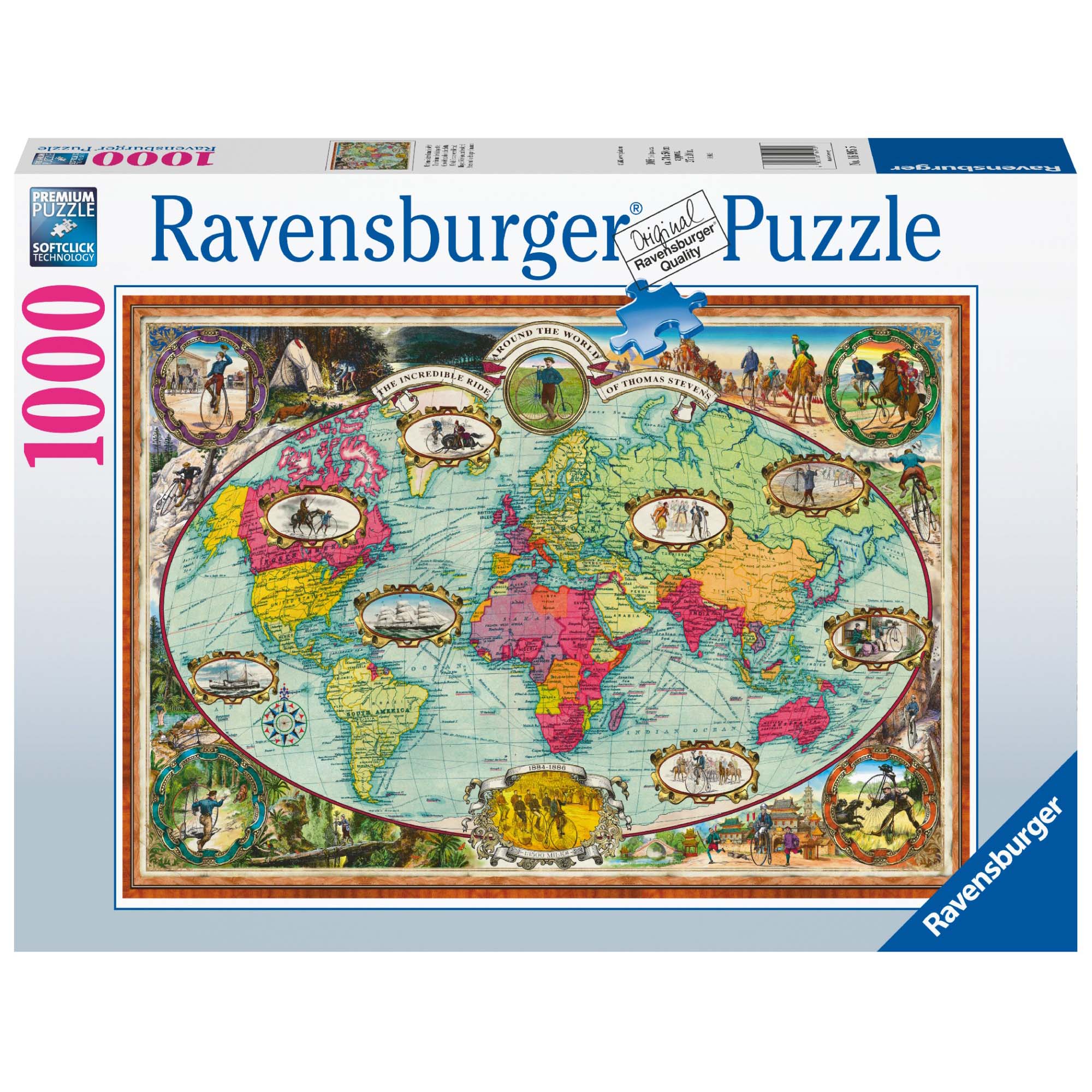 PUZZLE HARTA LUMII, 1000 PIESE - RAVENSBURGER (RVSPA16995) - Libelula Vesela - Jucarii