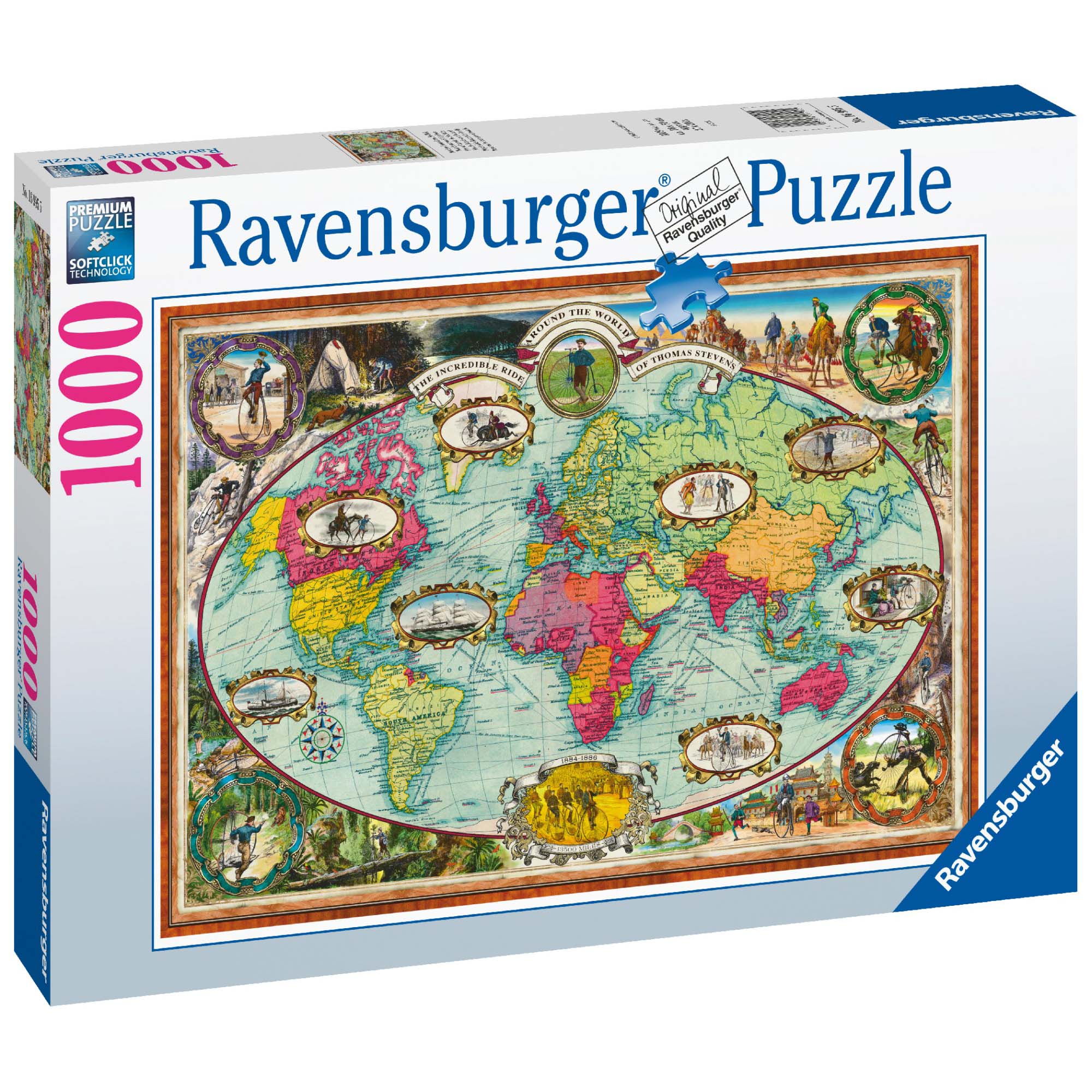 PUZZLE HARTA LUMII, 1000 PIESE - RAVENSBURGER (RVSPA16995) - Libelula Vesela - Jucarii