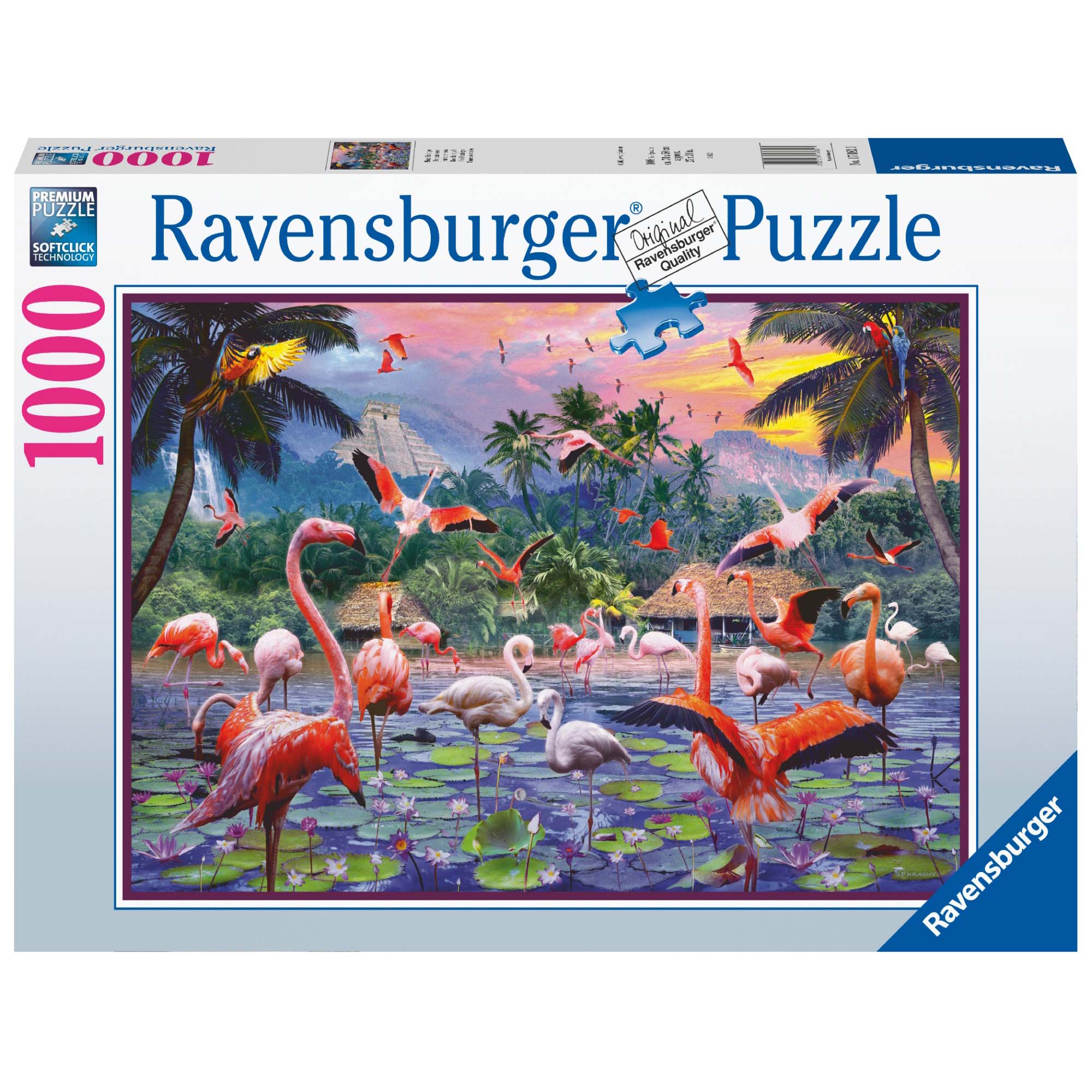 PUZZLE FLAMINGO, 1000 PIESE - RAVENSBURGER (RVSPA17082) - Libelula Vesela - Jucarii