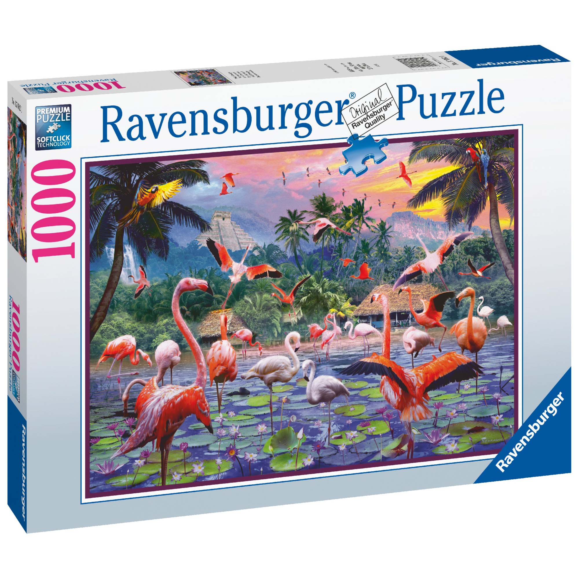 PUZZLE FLAMINGO, 1000 PIESE - RAVENSBURGER (RVSPA17082) - Libelula Vesela - Jucarii