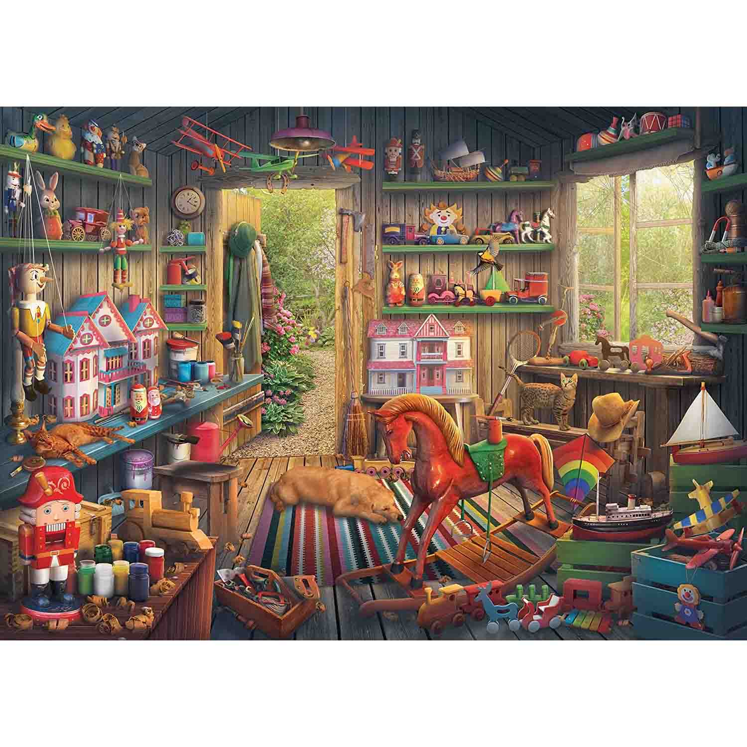 PUZZLE INCAPERE CU JUCARII, 1000 PIESE - RAVENSBURGER (RVSPA17084) - Libelula Vesela - Jucarii