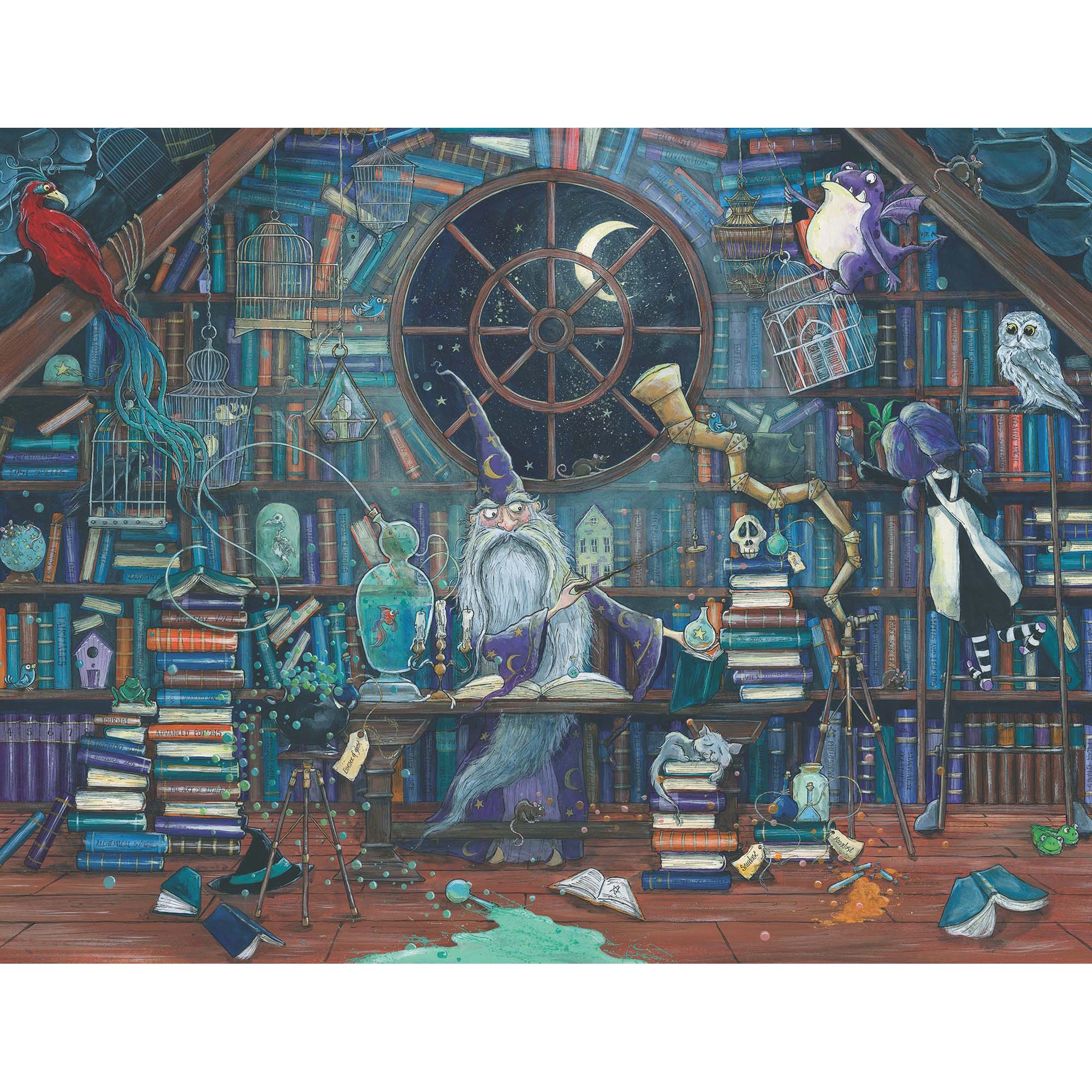 PUZZLE BIROUL CU CARTI, 2000 PIESE - RAVENSBURGER (RVSPA17112) - Libelula Vesela - Jucarii