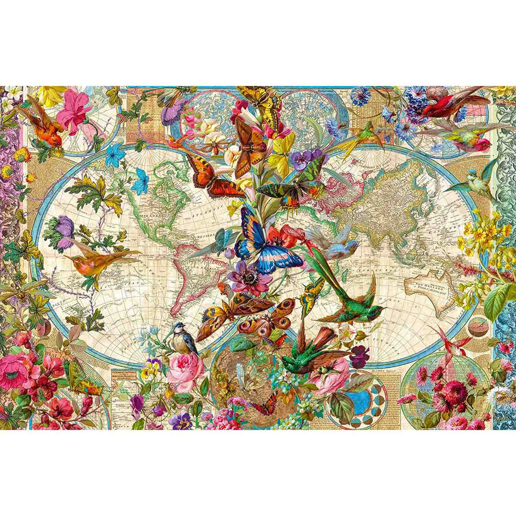 PUZZLE HARTA LUMII CU FAUNA SI FLORA, 3000 PIESE - RAVENSBURGER (RVSPA17117) - Libelula Vesela - Jucarii