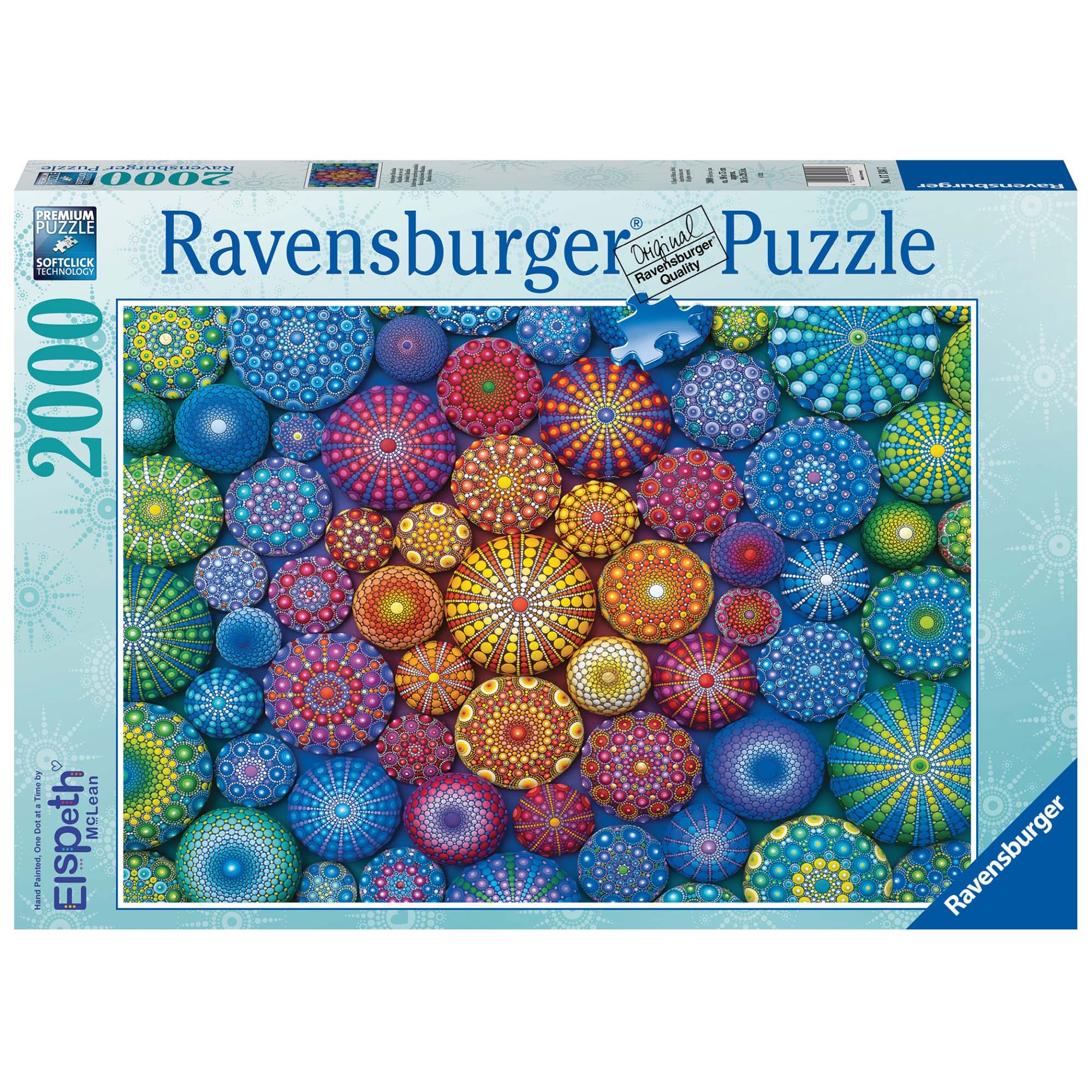 PUZZLE MANDALA CURCUBEU, 2000 PIESE - RAVENSBURGER (RVSPA17134) - Libelula Vesela - Jucarii