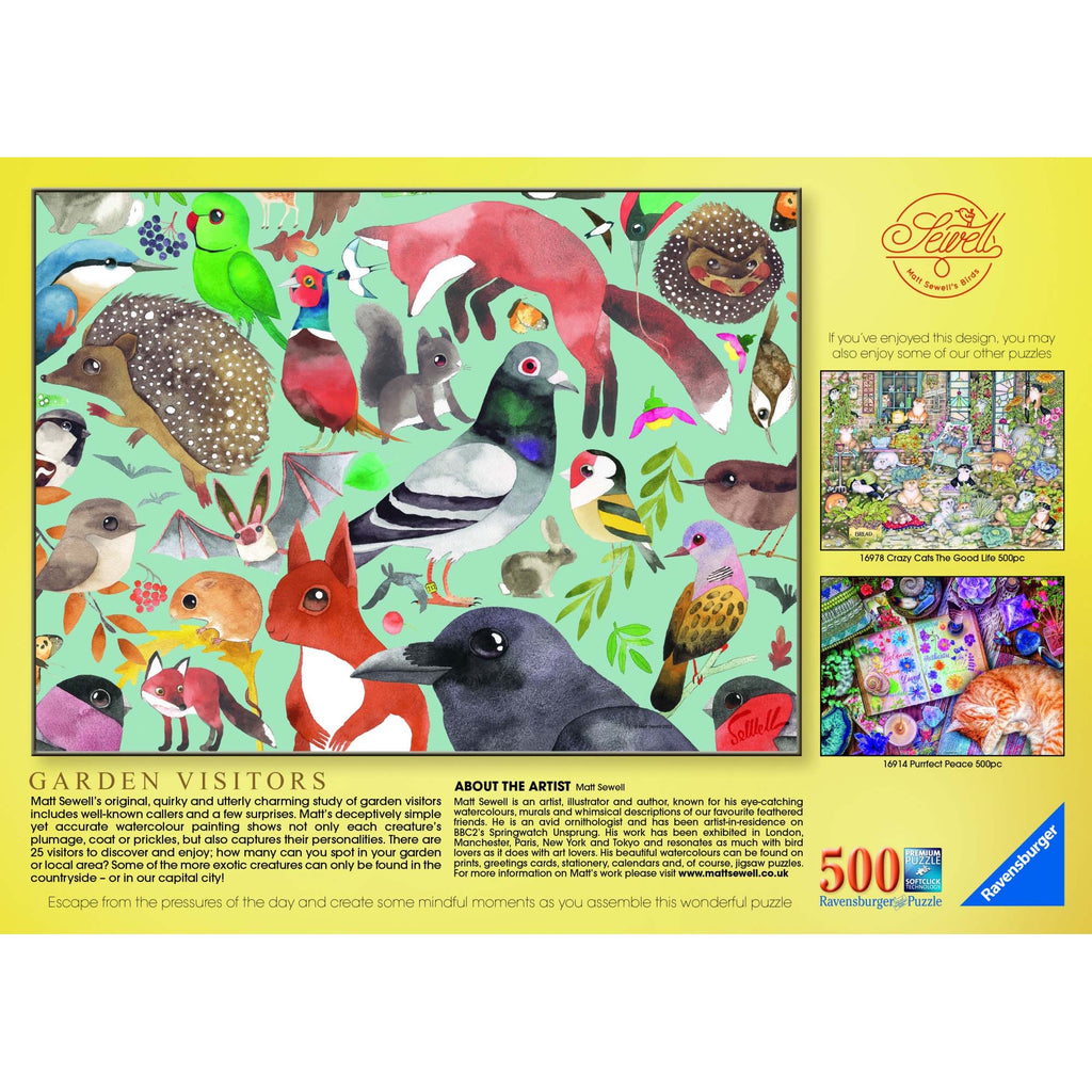 PUZZLE VIZITATORII GRADINEI, 500 PIESE - RAVENSBURGER (RVSPA17137) - Libelula Vesela - Jucarii