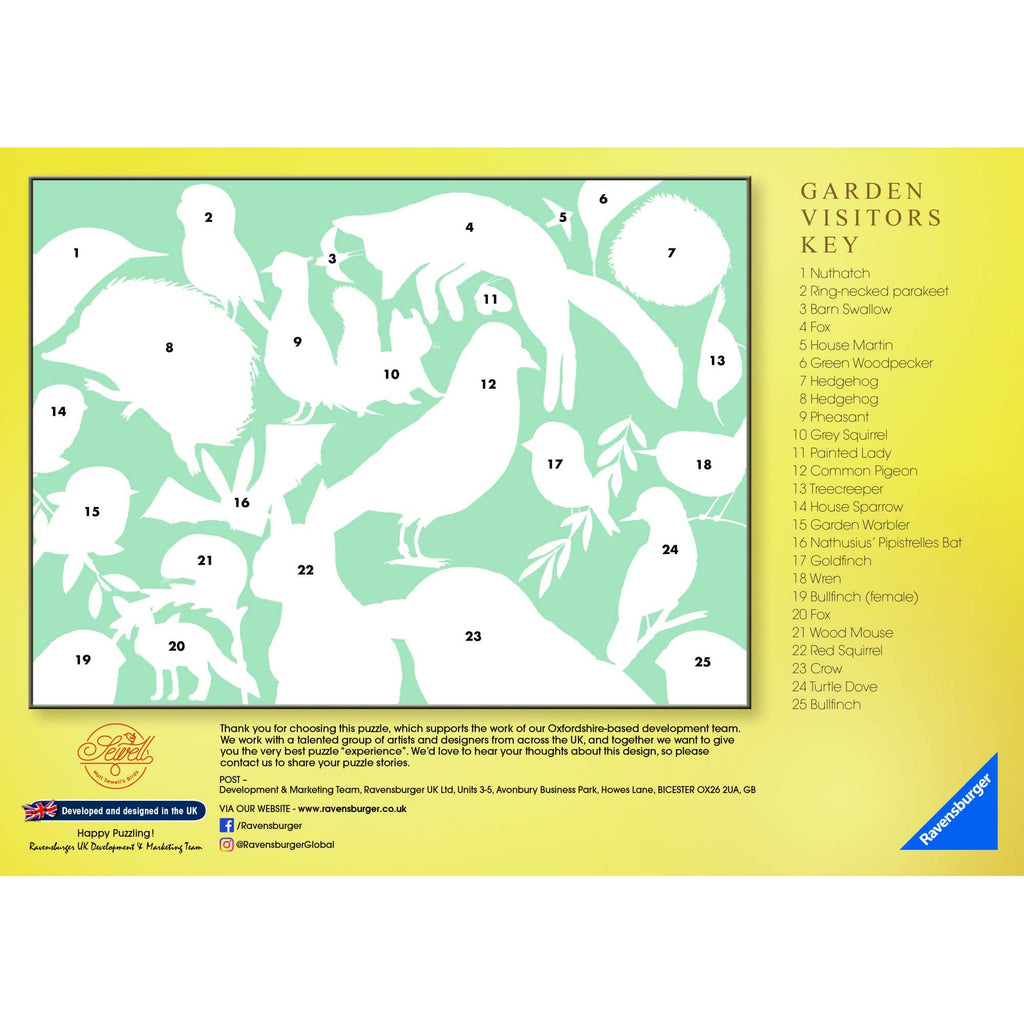 PUZZLE VIZITATORII GRADINEI, 500 PIESE - RAVENSBURGER (RVSPA17137) - Libelula Vesela - Jucarii