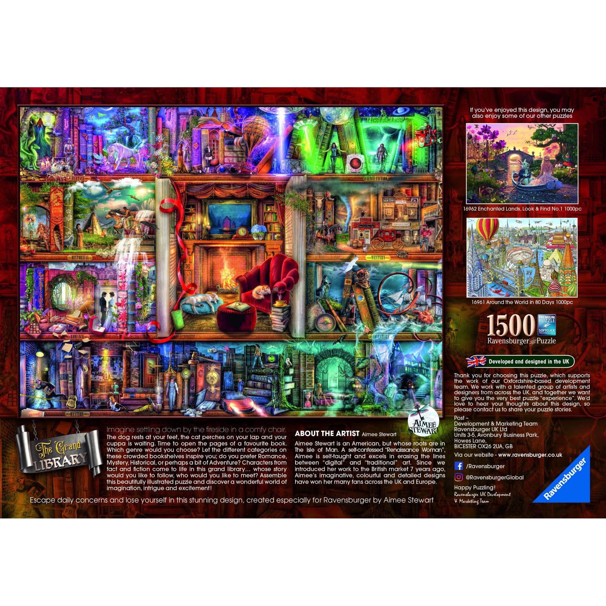 PUZZLE MAREA BIBLIOTECA, 1500 PIESE - RAVENSBURGER (RVSPA17158) - Libelula Vesela - Jucarii