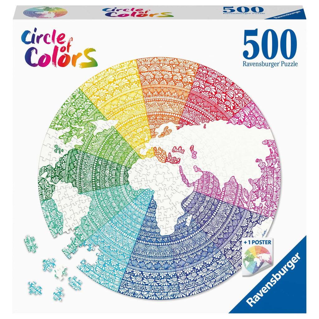 PUZZLE CERC MANDALA, 500 PIESE - RAVENSBURGER (RVSPA17168) - Libelula Vesela - Jucarii