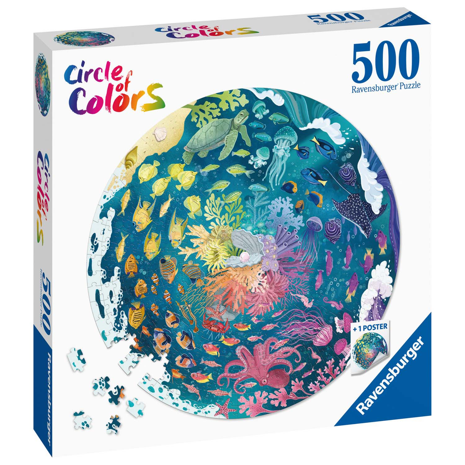PUZZLE CERC OCEAN, 500 PIESE - RAVENSBURGER (RVSPA17170) - Libelula Vesela - Jucarii
