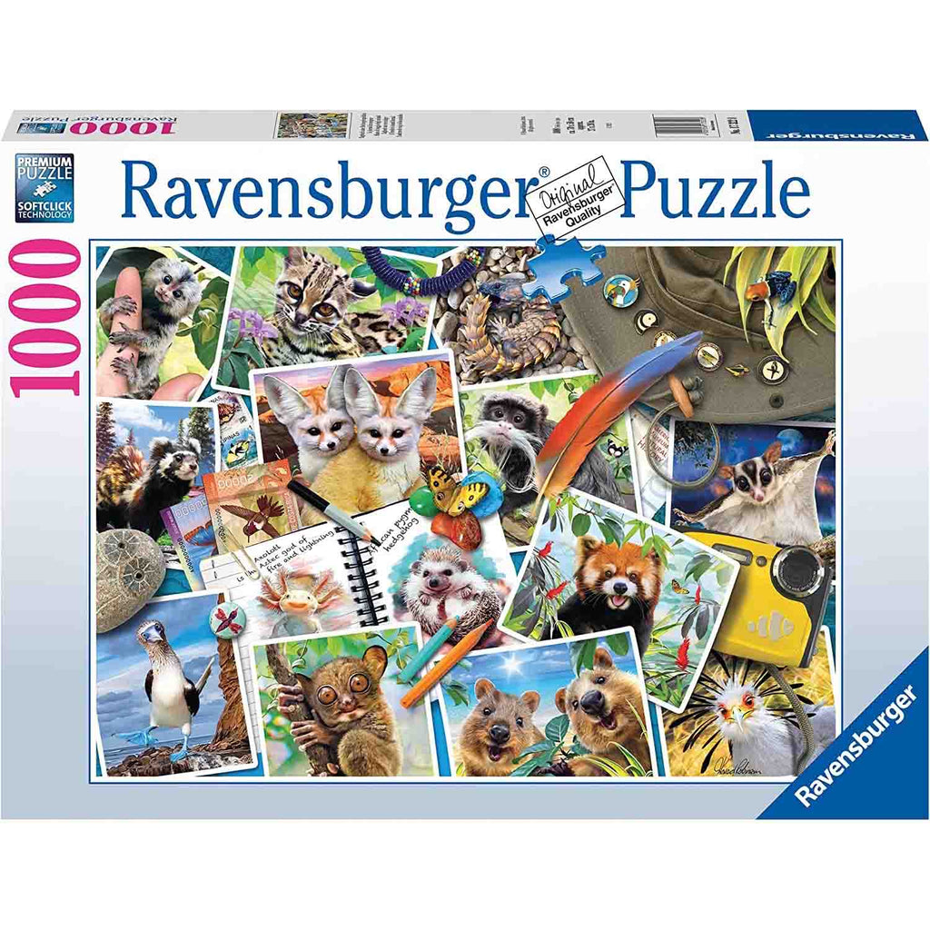 PUZZLE JURNALUL DE CALATORIE AL ANIMALELOR, 1000 PIESE - RAVENSBURGER (RVSPA17322) - Libelula Vesela - Jucarii